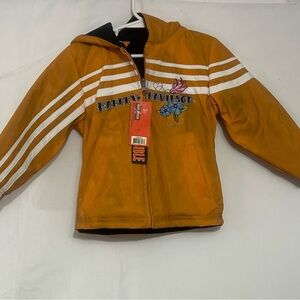 NWT Harley Davidson Girls Toddler Reversible Fleece Black & Orange Rain Coat 3T
